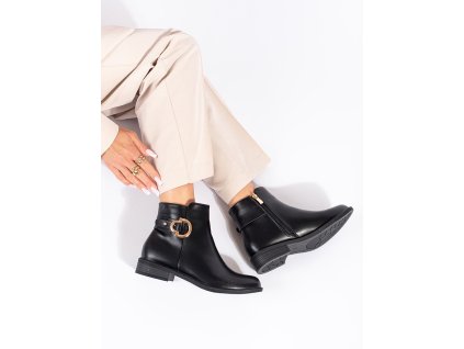 Černé klasické dámské kotníkové boty (Velikost 36)