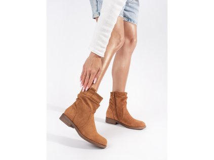 Hnědé dámské kotníkové boty kovbojky (Velikost 36)