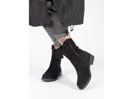 Černé semišové dámské kovbojky (Velikost 36)