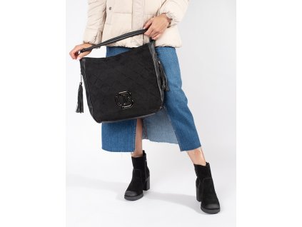 Černá prošívaná kabelka přes rameno (Velikost one size)