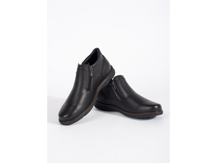 Černé zimní kotníkové pánské boty zateplené (Velikost 40)