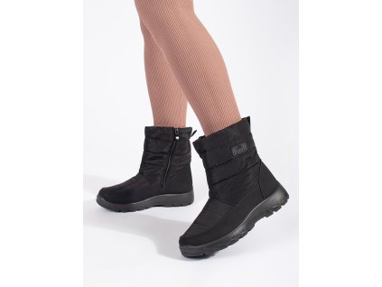 Černé pohodlné zateplené dámské sněhule (Velikost 36)