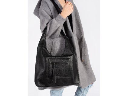 Černá dámská kabelka přes rameno s nastavitelným popruhem (Velikost one size)