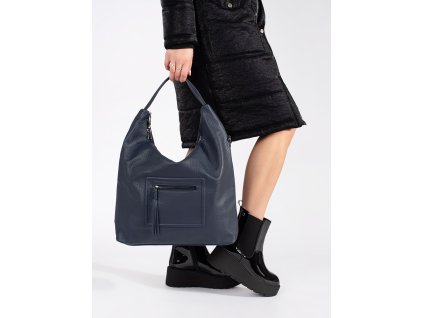 Tmavě modrá dámská kabelka přes rameno s nastavitelným popruhem (Velikost one size)