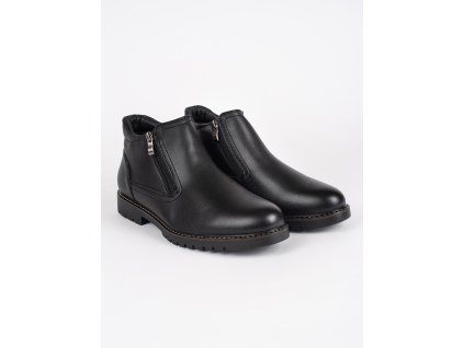 Černé zimní kotníkové boty pánské zateplené (Velikost 40)