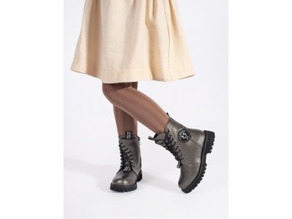 Dívčí zateplené zimní boty se šněrováním (Velikost 26)