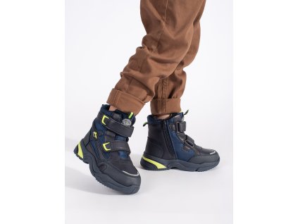 Tmavě modré zateplené chlapecké kotníkové boty (Velikost 36)