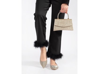 Zlatá elegantní malá kabelka se stříbrným uchem (Velikost one size)