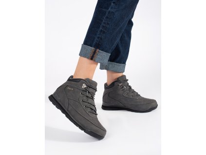 Šedé zateplené boty traperky (Velikost 36)