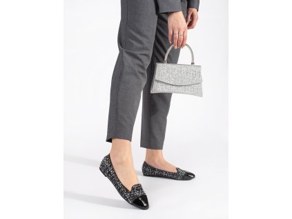 Černo-bílé ploché dámské baleríny (Velikost 36)