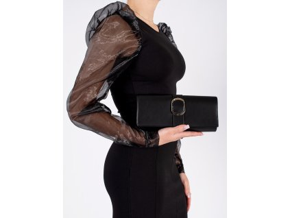 Malá černá dámská kabelka se stříbrnou sponou (Velikost one size)