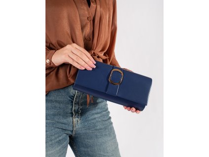 Malá modrá dámská kabelka se sponou (Velikost one size)