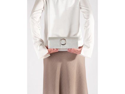 Malá stříbrná dámská kabelka se stříbrnou sponou (Velikost one size)