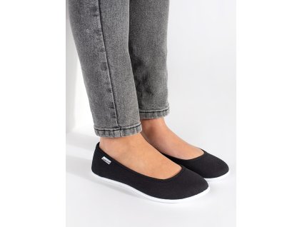 Černé textilné dámské baleríny (Velikost 36)
