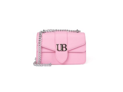 Růžová malá kabelka přes rameno se stříbrným řetízkem (Velikost one size)
