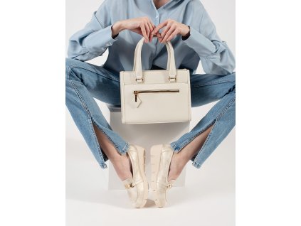 Světle béžová kabelka se zipem (Velikost one size)