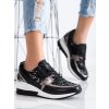 ČERNÉ SNEAKERSY Z  KŮŽE SNAKE PRINT