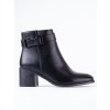 Klasické černé dámské kotníkové boty Shelovet na nízkém podpatku