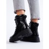 Černé šněrovací dámské kotníkové boty (Velikost 37.5)