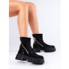 Dámské semišové kotníkové boty na platformě (Velikost 37.5)