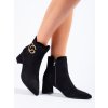 Semišové kotníkové boty  na podpatku (Velikost 37.5)