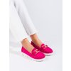 Semišové mokasíny na silné podrážce růžové (Velikost 37.5)