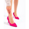 Růžové dámské lodičky  z ekologického semiše (Velikost 37.5)