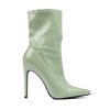 Dámské kozačky na jehlovém podpatku  z lakované ekokůže zelené (Velikost 37.5)