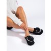 Černé dámské pantofle se srdíčkem (Velikost 37.5)