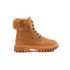 Hnědé dámské traperky s kožíškem (Velikost 37.5)