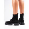 Černé dámské kotníkové boty na platformě (Velikost 37.5)