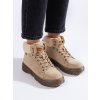 Béžové dámské kotníkové boty s kožešinou (Velikost 37.5)