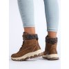 Dámské hnědí traperky na platformě (Velikost 37.5)