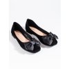 Semišové dámské baleríny s mašlí  černé (Velikost 37.5)
