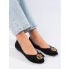 Černé semišové balerínky se zdobením Potocki (Velikost 37.5)