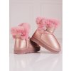 Dívčí sněhule s kožíškem  růžové (Velikost 36)
