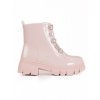 Šněrovací kotníkové boty s růžovými ozdobami  dívčí (Velikost 36)