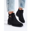 Semišové černé kotníkové boty dámské (Velikost 36)