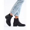 Černé dámské kotníkové boty s gumovou vsadkou (Velikost 36)