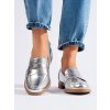 Dámské mokasíny z eko kůže stříbrné (Velikost 36)