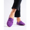 Semišové pohodlné dámské boty lordsy fialové Shelovet