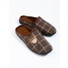 Pánské hnědé pantofle kárované (Velikost 40)