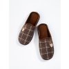 Pánské hnědé pantofle kárované (Velikost 40)
