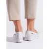 Bílé dírkované dámské mokasíny (Velikost 36)