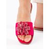 Fuchsiové dámské nazouváky s ozdobou (Velikost 36)