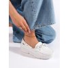 Pohodlné bílé dámské mokasíny (Velikost 36)