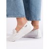 Pohodlné bílé dámské mokasíny (Velikost 36)