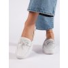 Pohodlné bílé dámské mokasíny (Velikost 36)