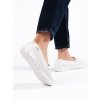 Dírkované mokasíny dámské bílé (Velikost 36)
