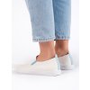 Dírkované tenisky slip on bílo-modré (Velikost 36)